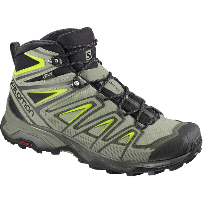 Zapatillas Trekking Salomon Hombre Verde Oliva / Negras - Salomon Argentina X ULTRA 3 MID GTX® ,4651